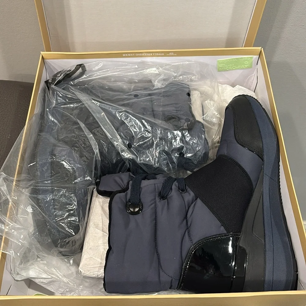 Michael Kors MK Shay Boot Navy Blue Admiral Winter Sneaker Boots sz 9.5 #14
